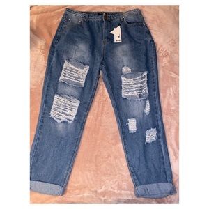 All Over Ripped Mom Jean